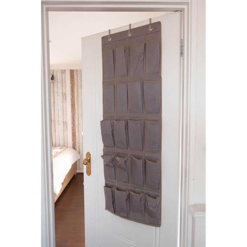 10 Pair Over Door Shoe Organiser Textured Grey - WARDROBE - Shoe Storage - Soko and Co