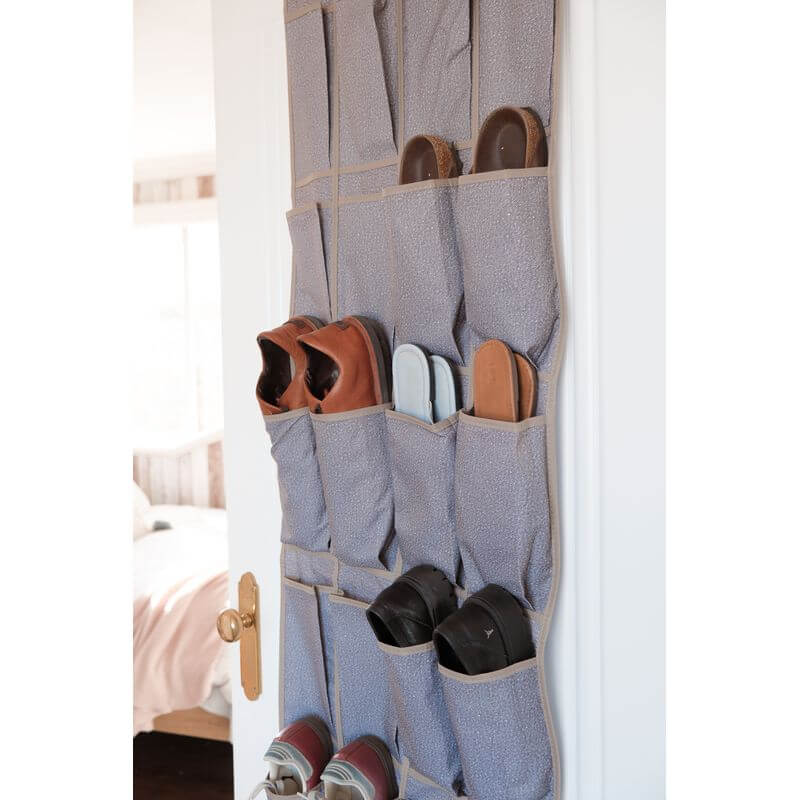10 Pair Over Door Shoe Organiser Textured Grey - WARDROBE - Shoe Storage - Soko and Co