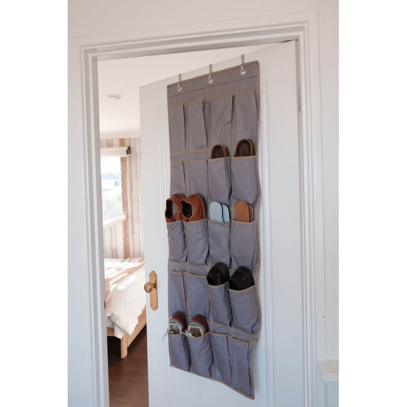 10 Pair Over Door Shoe Organiser Textured Grey - WARDROBE - Shoe Storage - Soko and Co