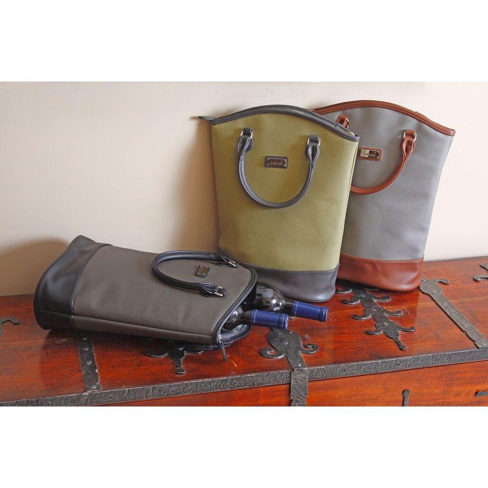 2 Bottle Insulated Wine Tote Charcoal - WINE - Bags and Carriers - Soko and Co