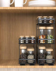 2 Tier Base-Mounted Pull-Out Spice Rack Black - KITCHEN - Shelves and Racks - Soko and Co