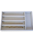5 Compartment Velvet Jewellery White - WARDROBE - Jewellery Storage - Soko and Co