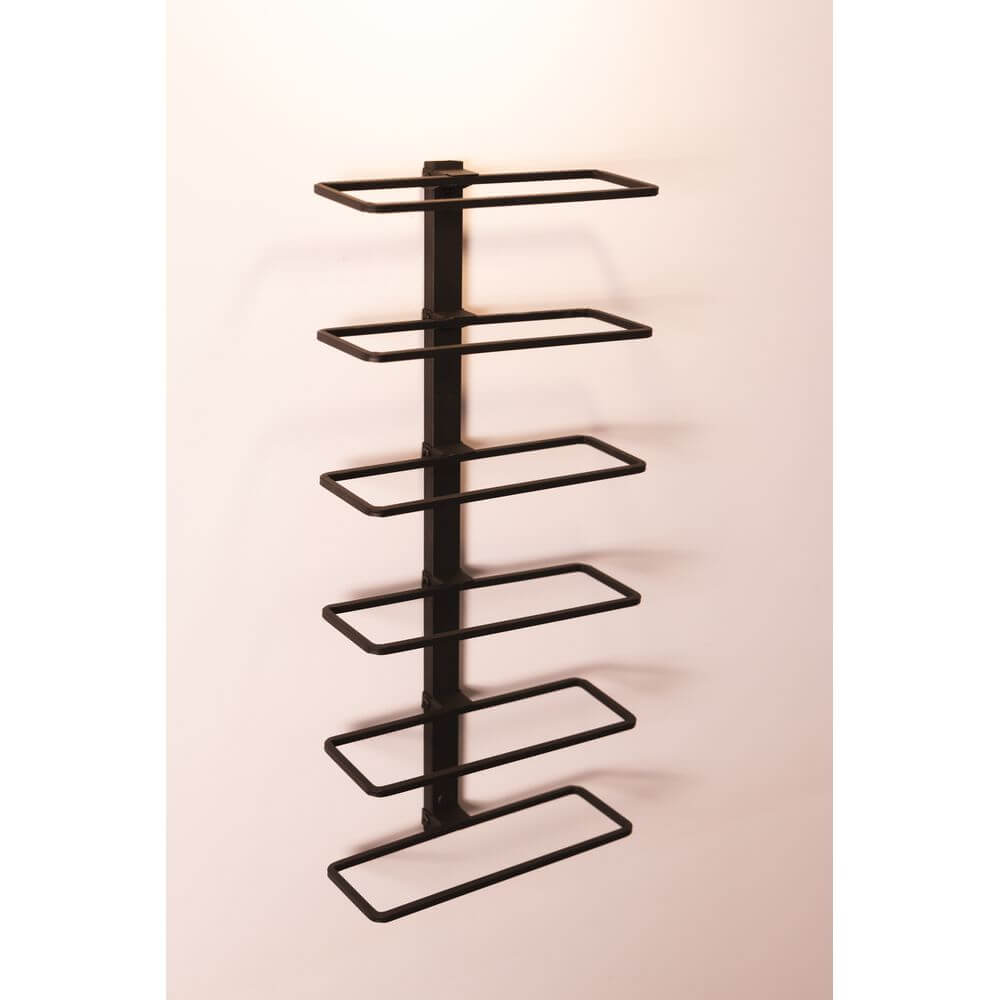 6 Bottle Wall Mounted Wine Rack Matte Black - WINE - Wine Racks - Soko and Co