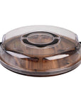 Acacia Wood 5 Compartment Round Grazing Platter With Lid
