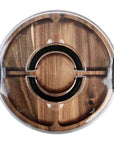 Acacia Wood 5 Compartment Round Grazing Platter With Lid
