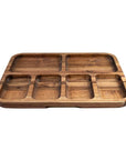 Acacia Wood 6 Compartment Grazing Platter With Lid