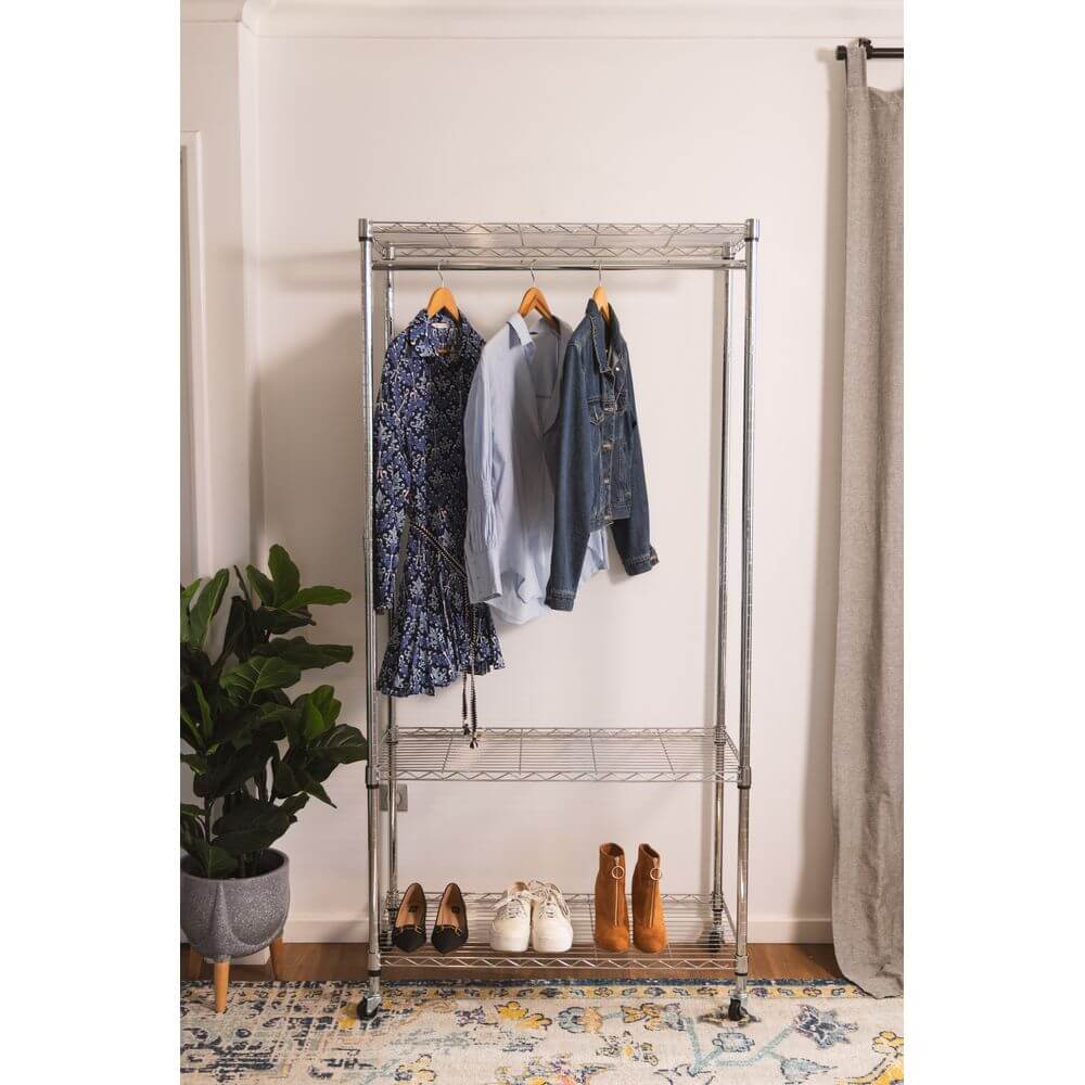 Adjustable Heavy Duty Wardrobe Shelving Unit 90cm - WARDROBE - Garment Racks - Soko and Co