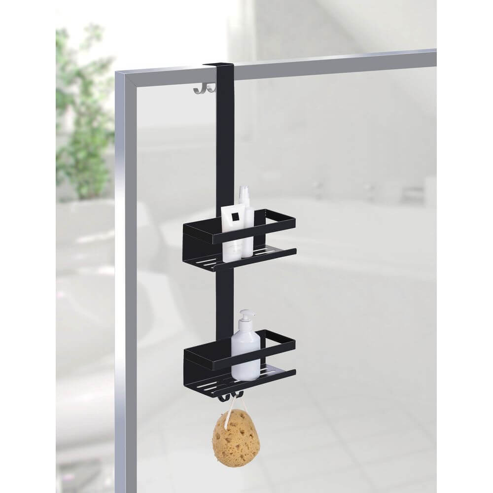 Bria Over Door Shower Caddy 2 Tier Black - BATHROOM - Shower Caddies - Soko and Co