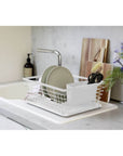 Cira Tall Dish Rack with Draining Board White - KITCHEN - Dish Racks and Mats - Soko and Co