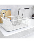 Cira Tall Dish Rack with Draining Board White - KITCHEN - Dish Racks and Mats - Soko and Co