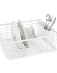 Cira Tall Dish Rack with Draining Board White - KITCHEN - Dish Racks and Mats - Soko and Co