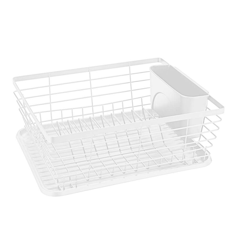 Cira Tall Dish Rack with Draining Board White - KITCHEN - Dish Racks and Mats - Soko and Co