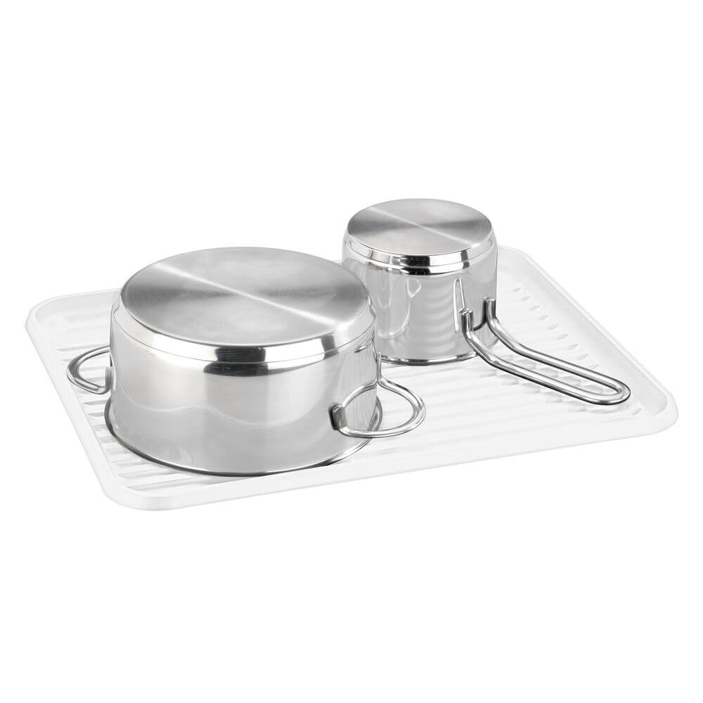 Cira Tall Dish Rack with Draining Board White - KITCHEN - Dish Racks and Mats - Soko and Co