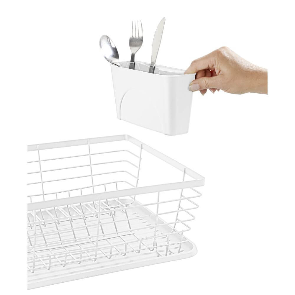 Cira Tall Dish Rack with Draining Board White - KITCHEN - Dish Racks and Mats - Soko and Co