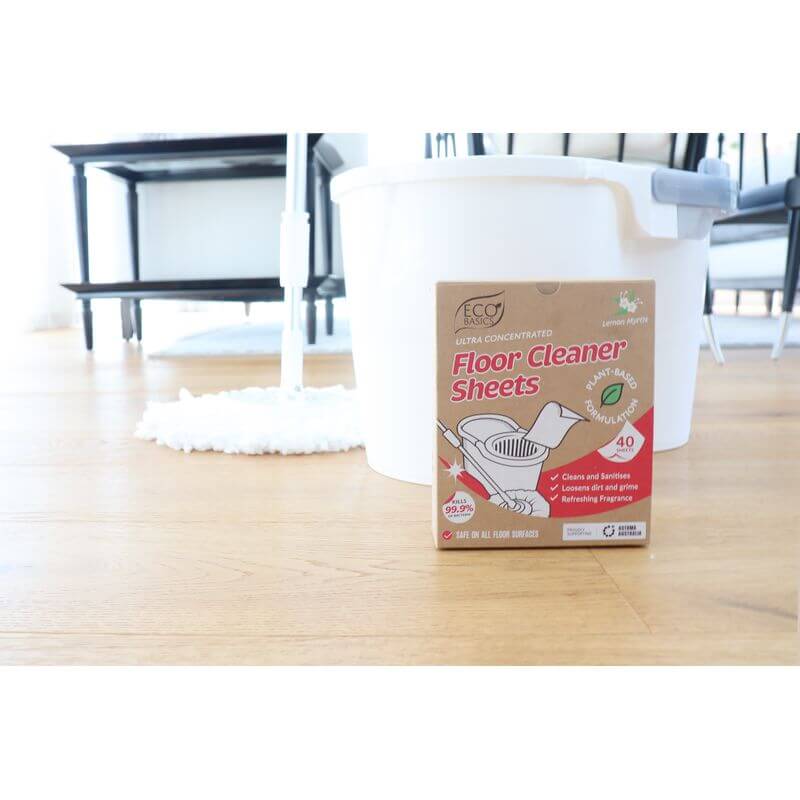 Eco Basics Floor Cleaner Sheets Lemon Myrtle 40 pack - LAUNDRY - Cleaning - Soko and Co