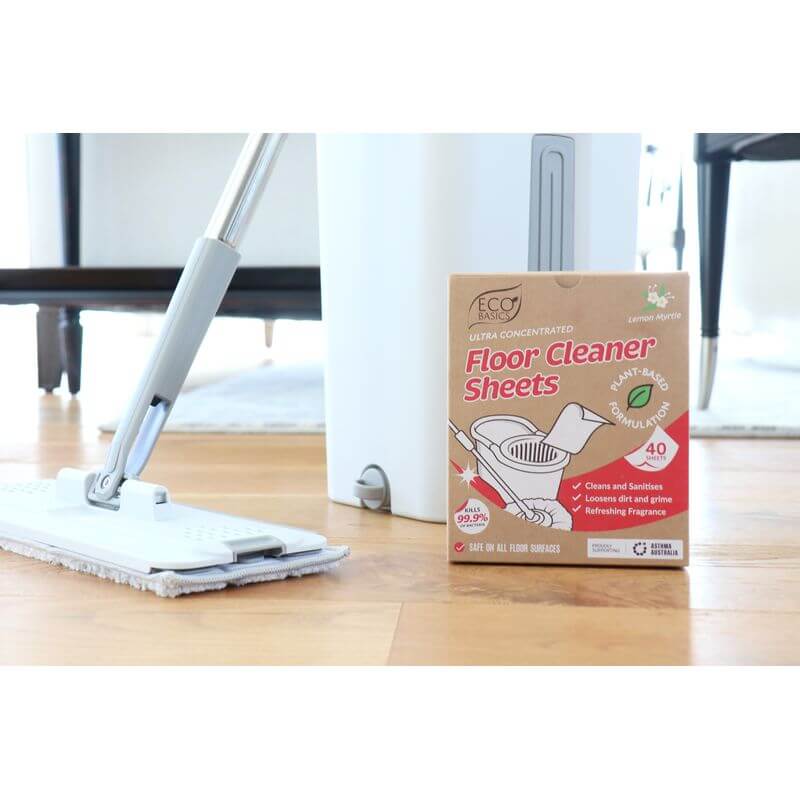 Eco Basics Floor Cleaner Sheets Lemon Myrtle 40 pack - LAUNDRY - Cleaning - Soko and Co