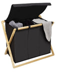 Ecori Triple Bamboo Laundry Hamper - LAUNDRY - Hampers - Soko and Co