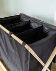 Ecori Triple Bamboo Laundry Hamper - LAUNDRY - Hampers - Soko and Co