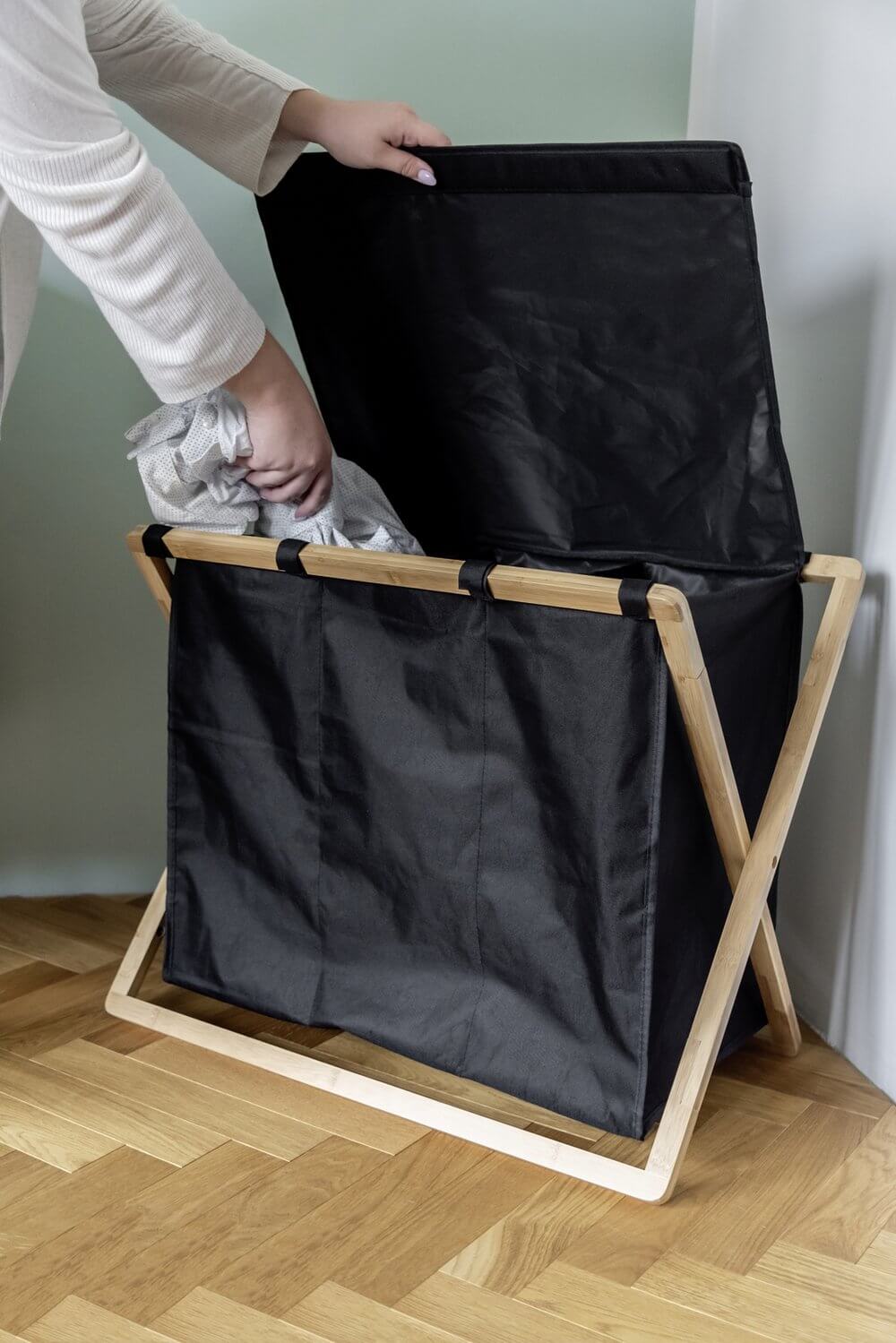 Ecori Triple Bamboo Laundry Hamper - LAUNDRY - Hampers - Soko and Co