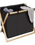 Ecori Triple Bamboo Laundry Hamper - LAUNDRY - Hampers - Soko and Co