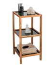 Fern Wood & Glass 3 Tier Shelving Unit