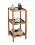 Fern Wood & Glass 3 Tier Shelving Unit