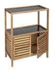 Fern Wood & Glass Shelf and 2 Door Cabinet