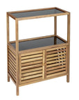 Fern Wood & Glass Shelf and 2 Door Cabinet
