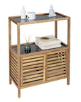 Fern Wood & Glass Shelf and 2 Door Cabinet