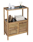Fern Wood & Glass Shelf and 2 Door Cabinet