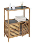 Fern Wood & Glass Shelf and 2 Door Cabinet