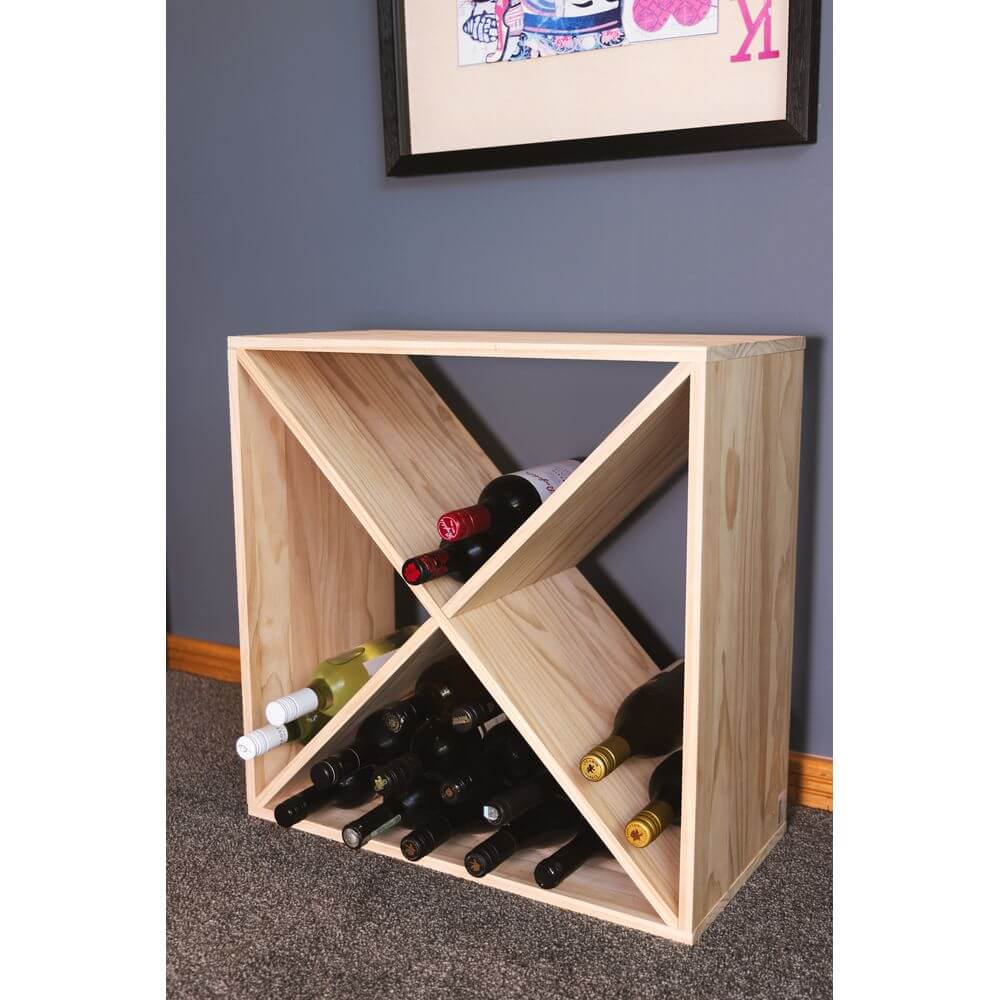 Florence 4 Section Pine Wine Rack - WINE - Wine Racks - Soko and Co