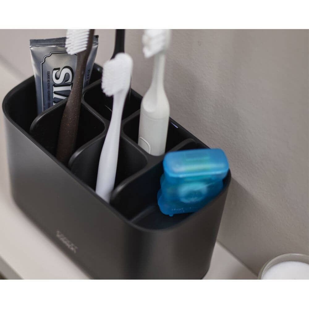 Joseph Joseph EasyStore Toothbrush Caddy Large Matte Black Soko Co