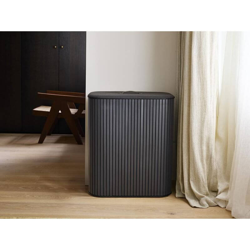 Joseph Joseph Tota Luxe 90L Twin Divided Laundry Basket Black - LAUNDRY - Hampers - Soko and Co