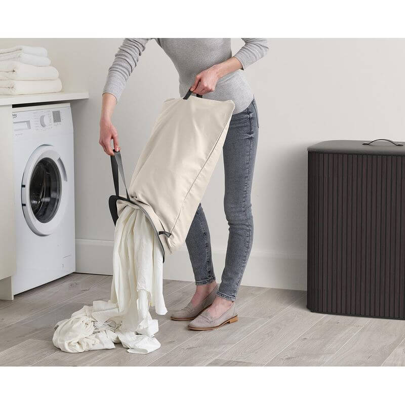 Joseph Joseph Tota Luxe 90L Twin Divided Laundry Basket Black - LAUNDRY - Hampers - Soko and Co