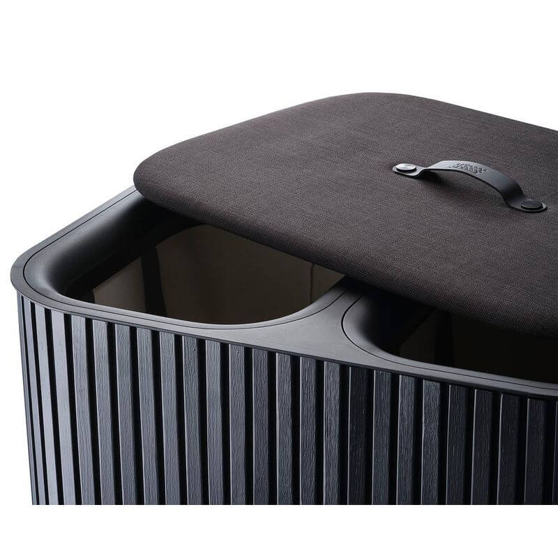 Joseph Joseph Tota Luxe 90L Twin Divided Laundry Basket Black - LAUNDRY - Hampers - Soko and Co
