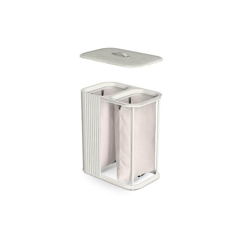 Joseph Joseph Tota Luxe 90L Twin Divided Laundry Basket Ecru - LAUNDRY - Hampers - Soko and Co