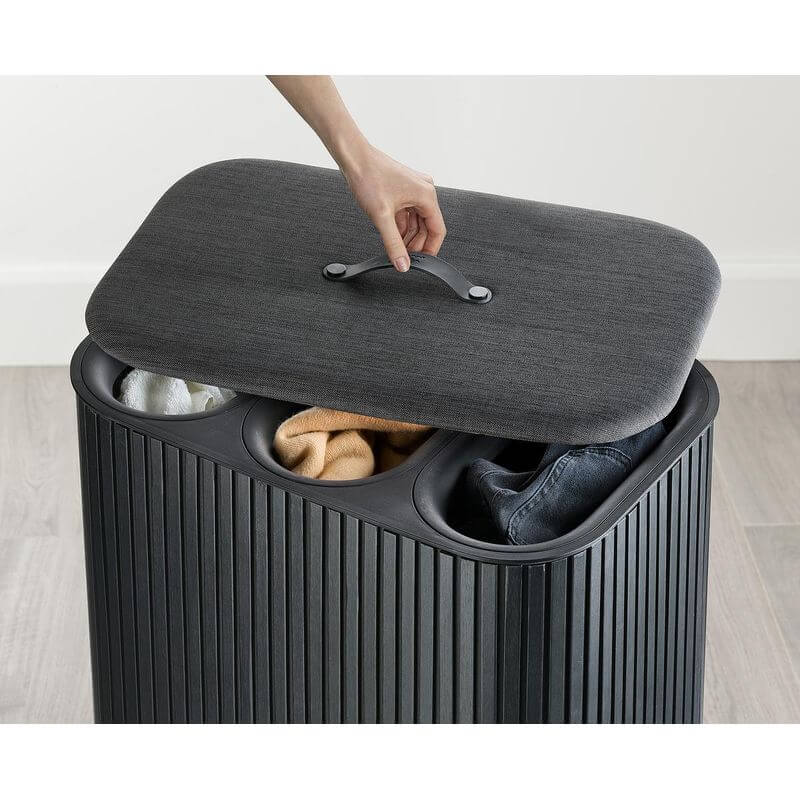 Joseph Joseph Tota Trio Luxe 90L Divided Laundry Basket Black - LAUNDRY - Hampers - Soko and Co