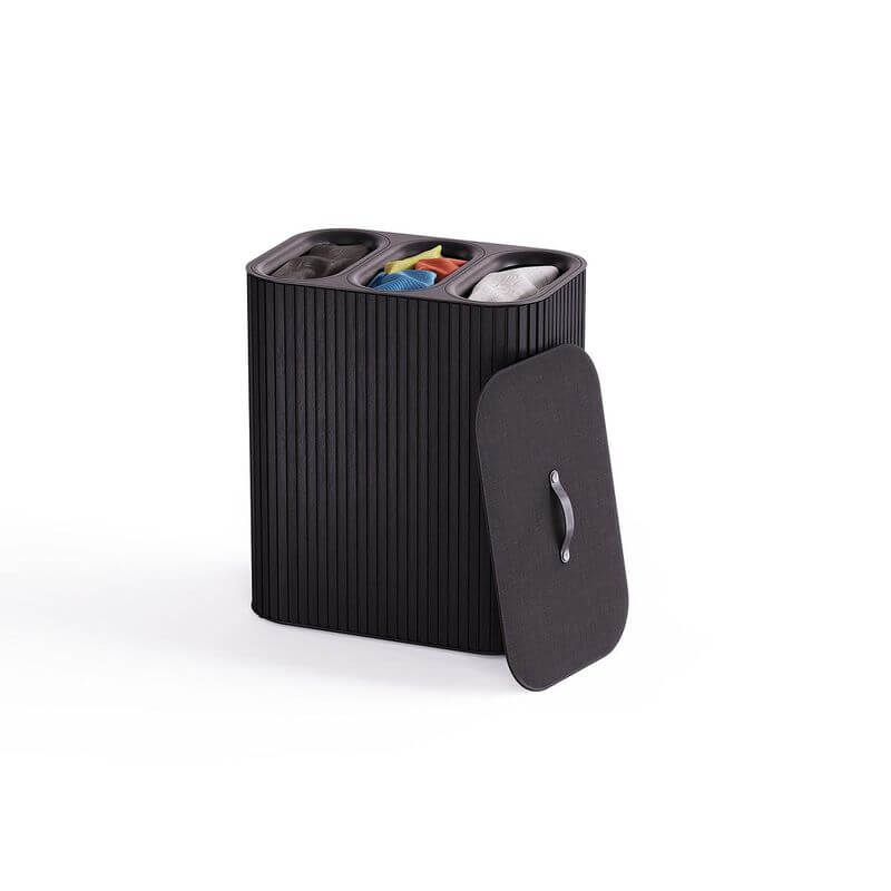 Joseph Joseph Tota Trio Luxe 90L Divided Laundry Basket Black - LAUNDRY - Hampers - Soko and Co