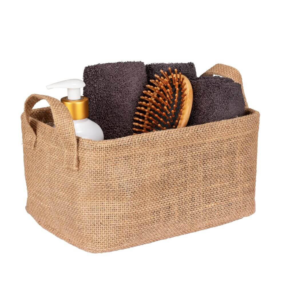 Juna Jute Storage Basket with Lining - HOME STORAGE - Baskets and Totes - Soko and Co