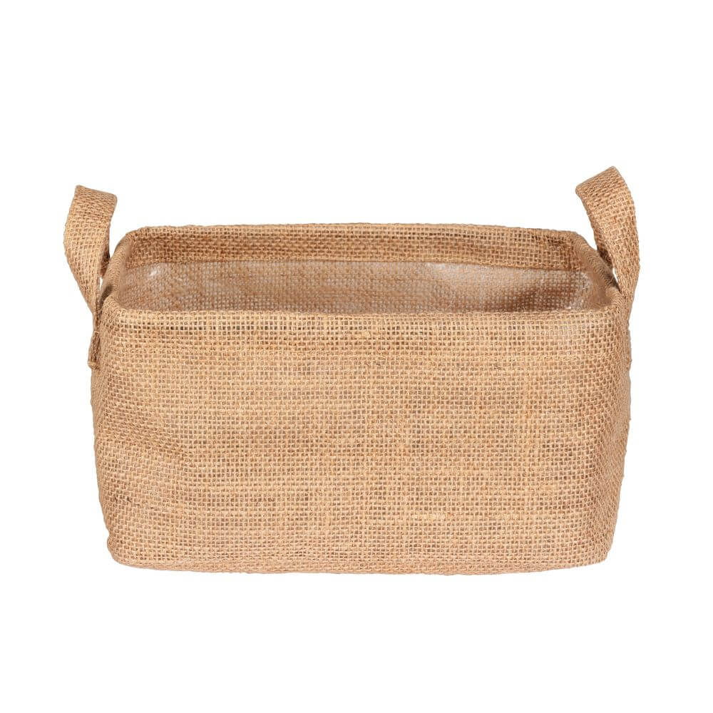 Juna Jute Storage Basket with Lining - HOME STORAGE - Baskets and Totes - Soko and Co