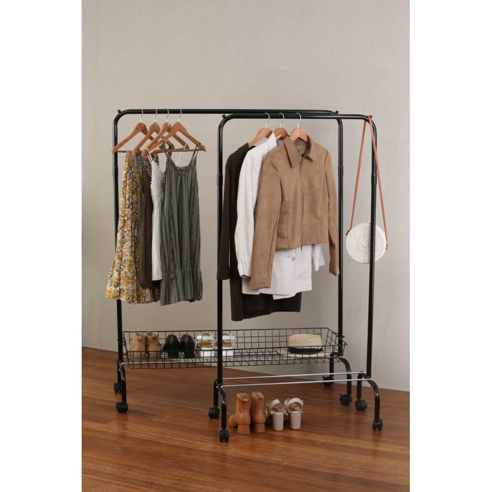 Large Heavy Duty Clothes Rack Black - WARDROBE - Garment Racks - Soko and Co