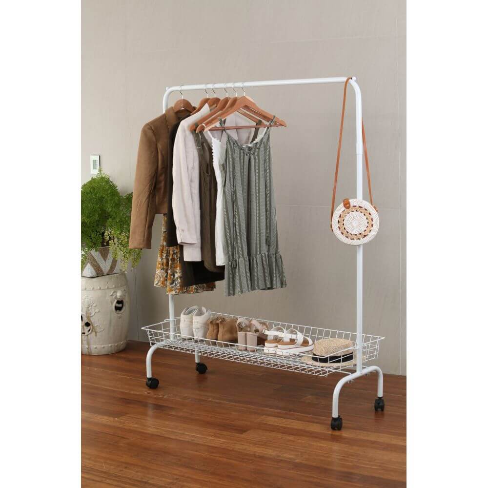 Large Heavy Duty Clothes Rack White - WARDROBE - Garment Racks - Soko and Co
