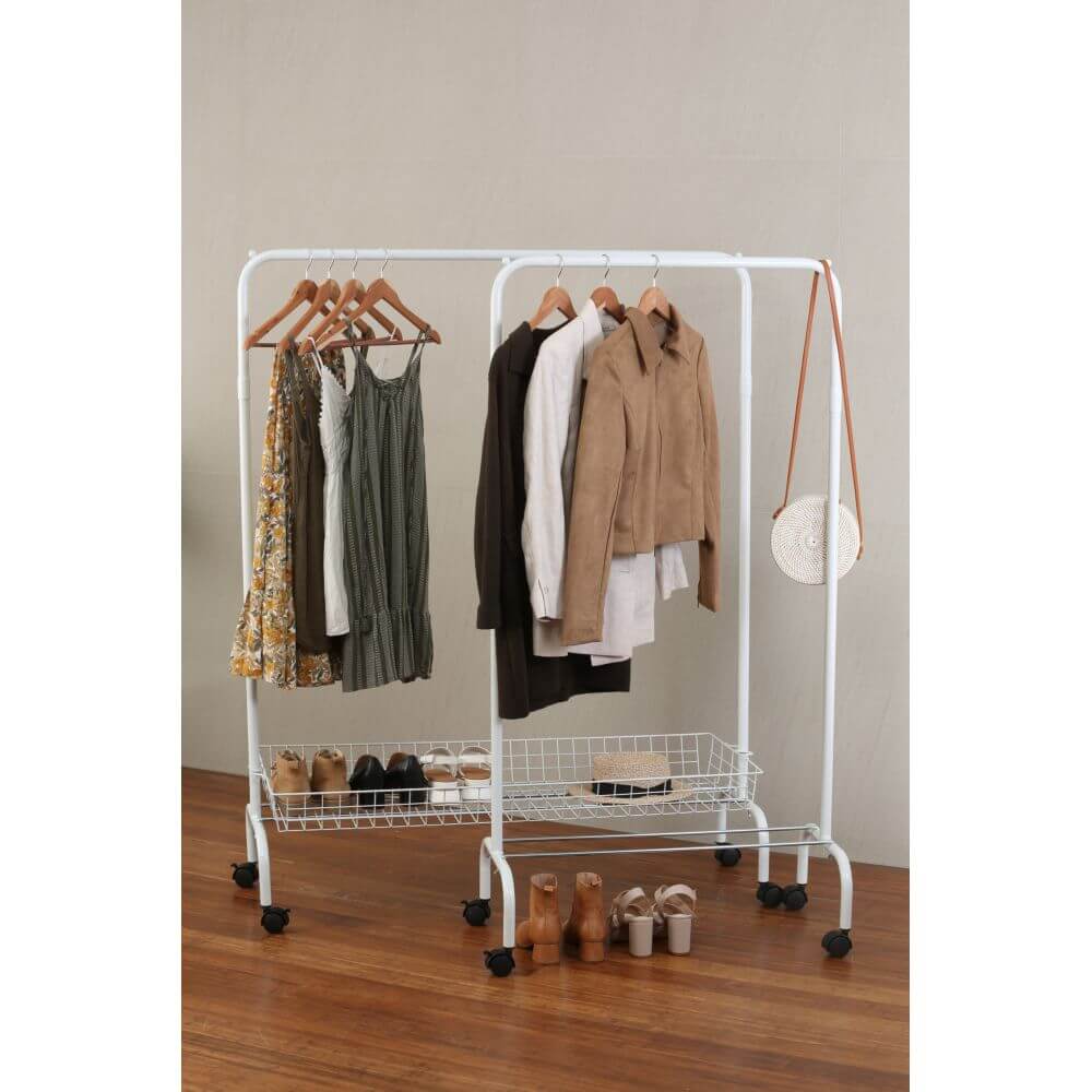 Large Heavy Duty Clothes Rack White - WARDROBE - Garment Racks - Soko and Co