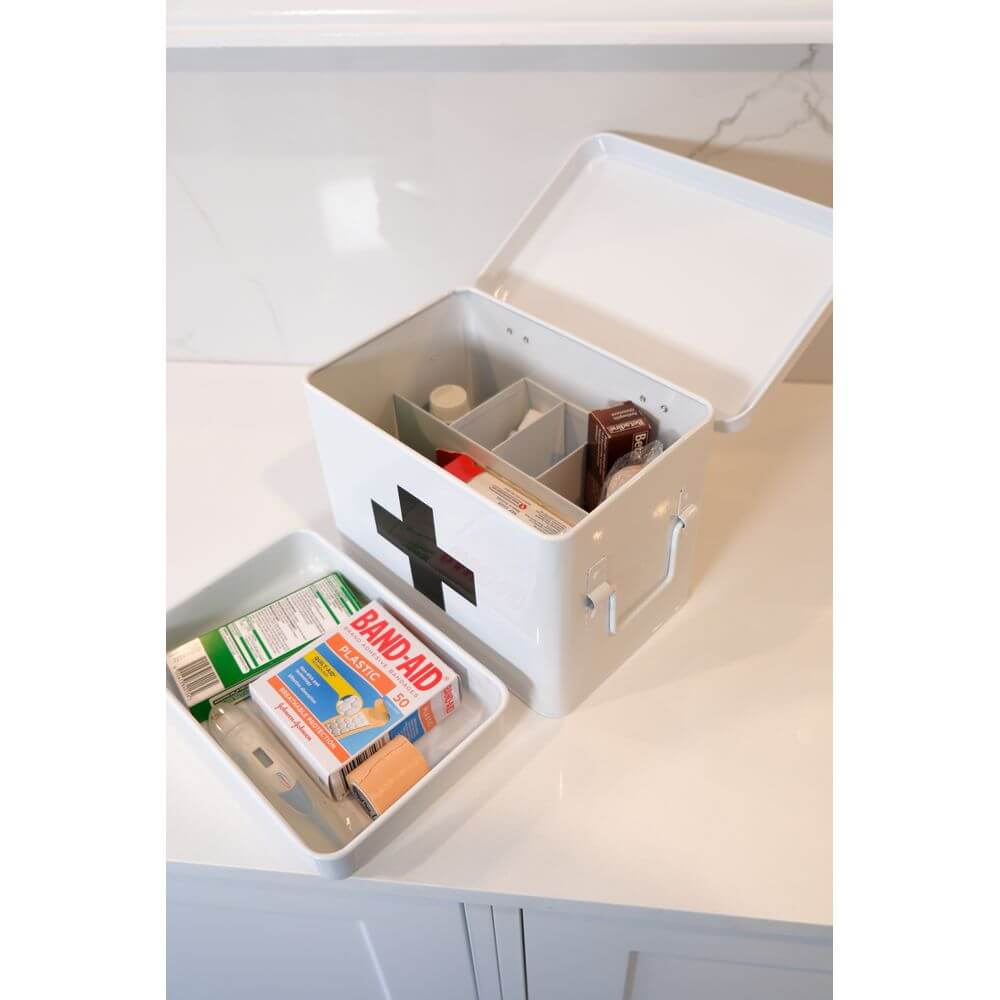 Medicine Box With Dividers White - LAUNDRY - Accessories - Soko and Co