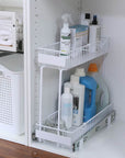 Medium 2-Tier Pull Out Drawer White - KITCHEN - Shelves and Racks - Soko and Co