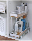 Medium 2-Tier Pull Out Drawer White - KITCHEN - Shelves and Racks - Soko and Co