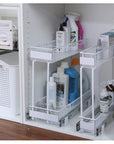Medium 2-Tier Pull Out Drawer White - KITCHEN - Shelves and Racks - Soko and Co