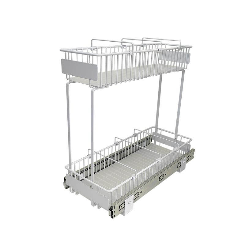 Medium 2-Tier Pull Out Drawer White - KITCHEN - Shelves and Racks - Soko and Co
