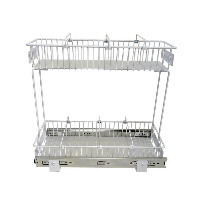 Medium 2-Tier Pull Out Drawer White - KITCHEN - Shelves and Racks - Soko and Co